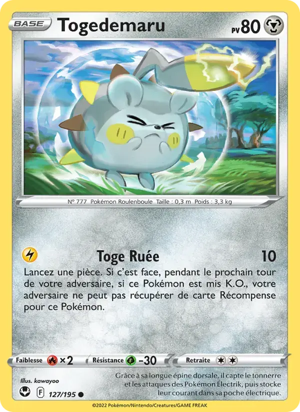 Carte Pokémon Togedemaru #127 — Tempête Argentée