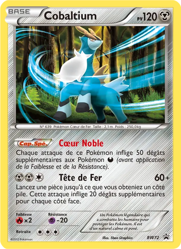 Carte Pokémon Cobaltium #BW72 — Promos Noir et Blanc