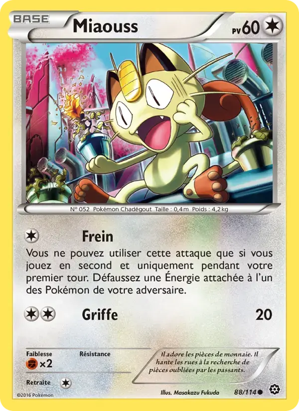 Carte Pokémon Miaouss #88 — Offensive Vapeur