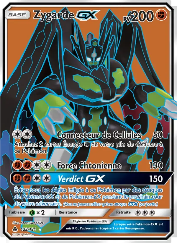 Carte Pokémon Zygarde GX #123 — Lumière Interdite