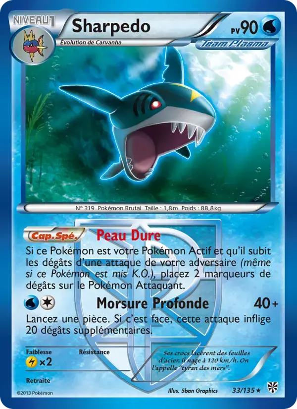 Carte Pokémon Sharpedo #33 — Tempête Plasma