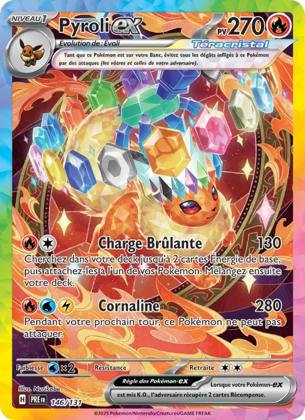Carte Pokémon Pyroli-ex #146 — Évolutions Prismatiques