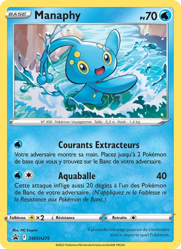 Carte Pokémon Manaphy #SWSH275 — Promos Épée et Bouclier