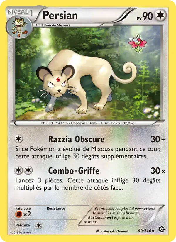 Carte Pokémon Persian #89 — Offensive Vapeur