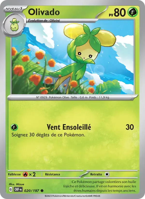 Carte Pokémon Olivado #020 — Flammes Obsidiennes