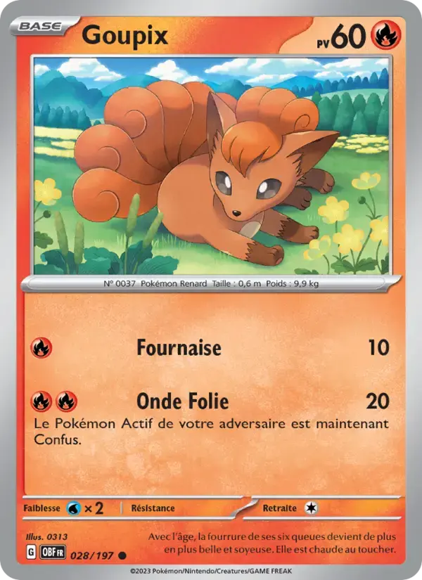Carte Pokémon Goupix #028 — Flammes Obsidiennes