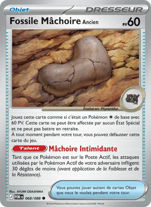 Carte Pokémon Fossile Mâchoire Ancien #068 — Équilibre Parfait