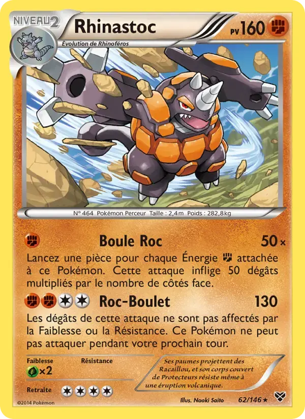 Carte Pokémon Rhinastoc #62 — XY