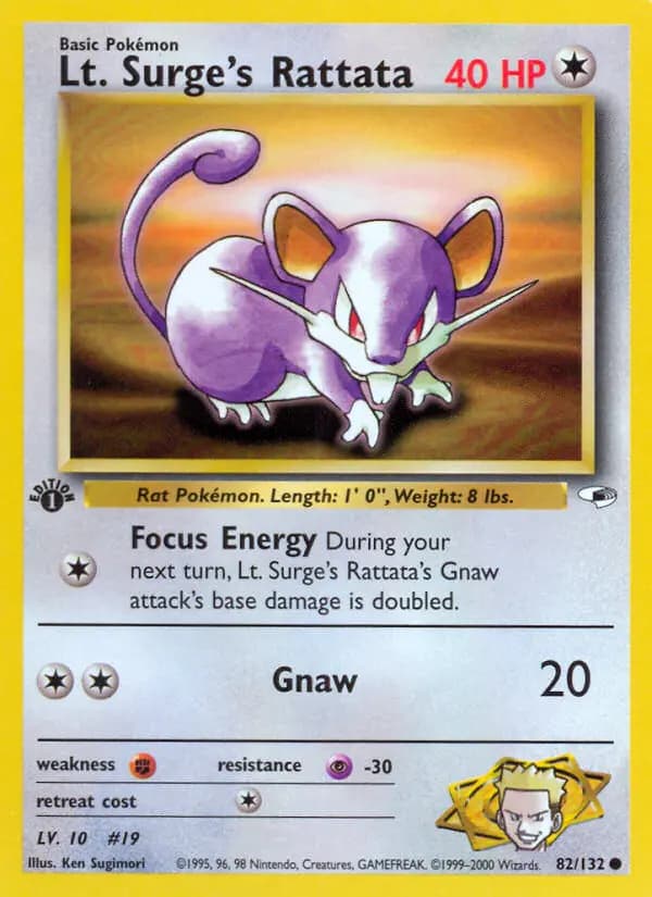 Lt. Surge's Rattata #82 — Gym Heroes