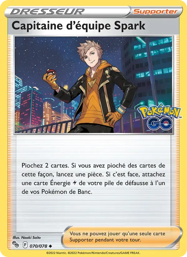 Carte Pokémon Capitaine d'équipe Spark #070 — Pokémon GO