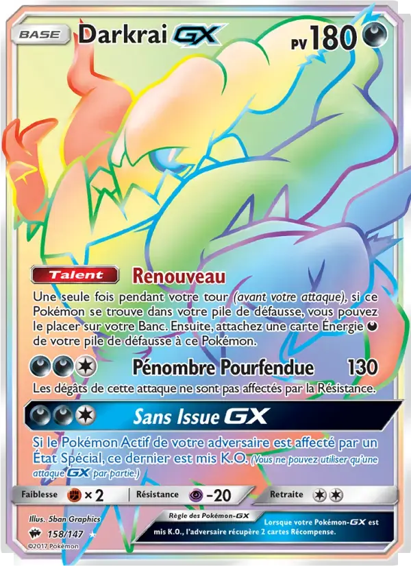 Carte Pokémon Darkrai GX #158 — Ombres Ardentes