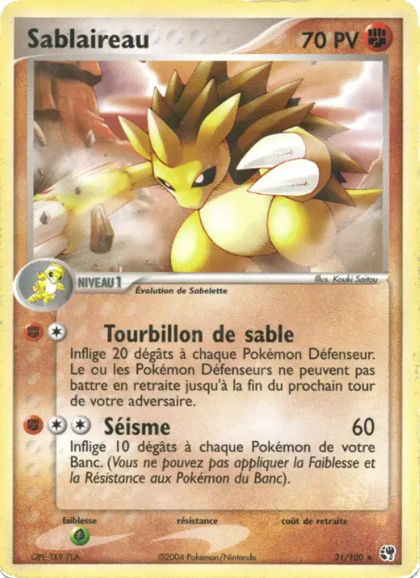 Carte Pokémon Sablaireau #21 — Tempête de Sable