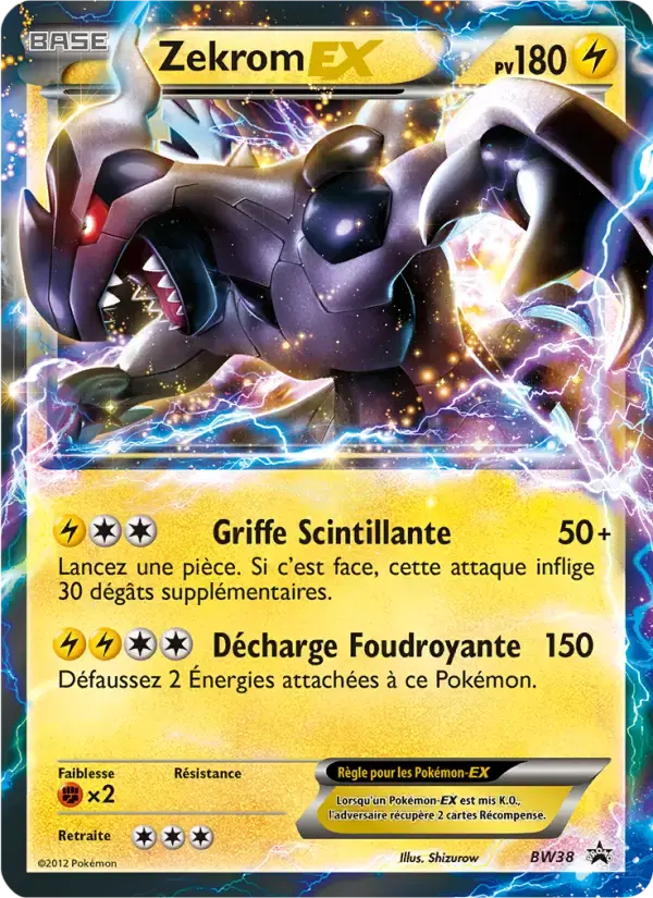 Carte Pokémon Zekrom ex #BW38 — Promos Noir et Blanc