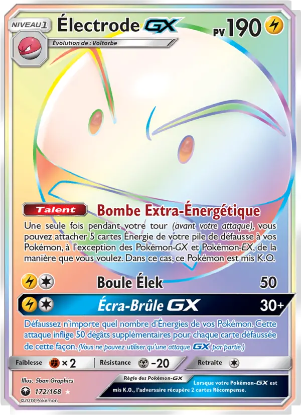 Carte Pokémon Électrode GX #172 — Tempête Céleste