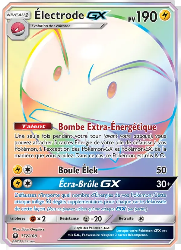 Carte Pokémon Électrode GX #172 — Tempête Céleste