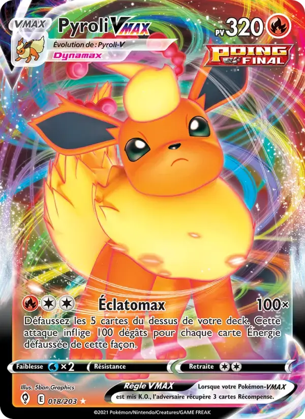 Carte Pokémon Pyroli VMAX #18 — Évolution Céleste
