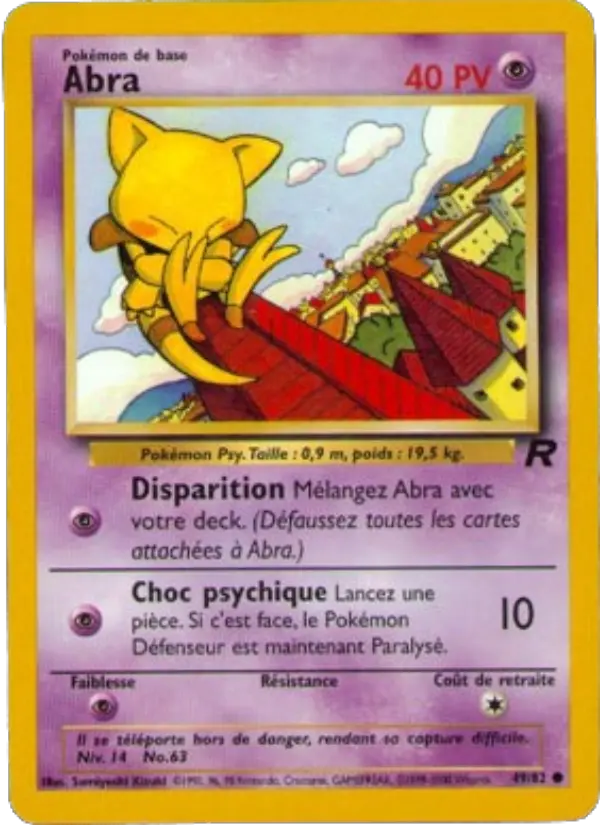 Carte Pokémon Abra #49 — Team Rocket