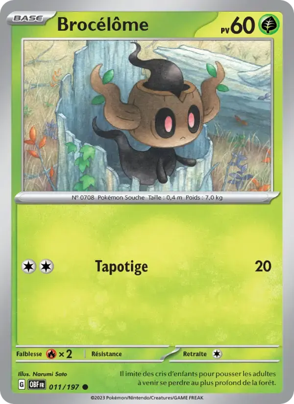 Carte Pokémon Brocélôme #011 — Flammes Obsidiennes