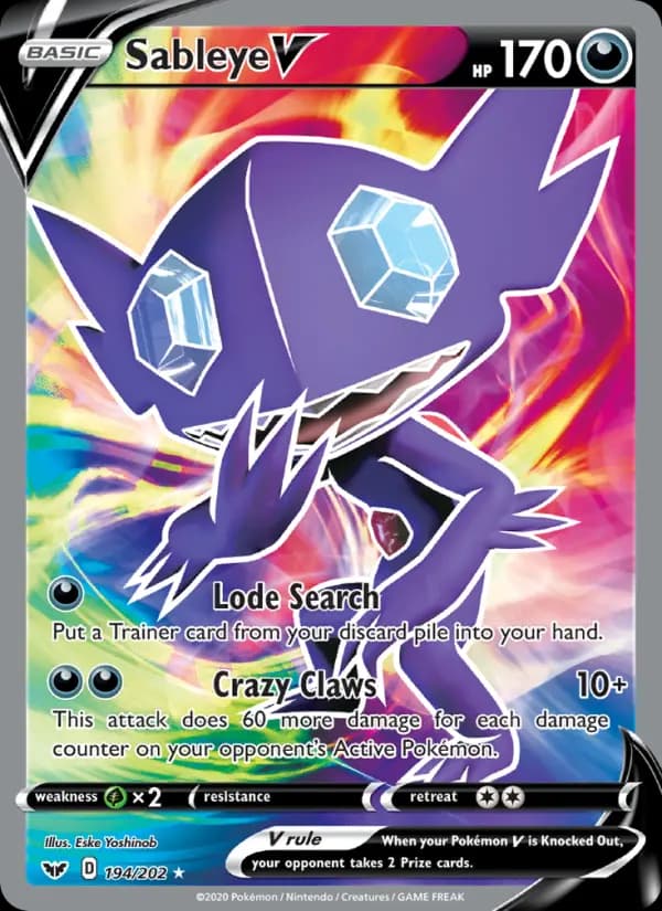 Sableye V #194 — Sword & Shield