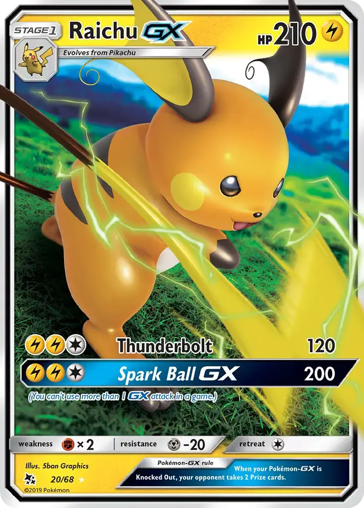 Raichu GX #20 — Hidden Fates