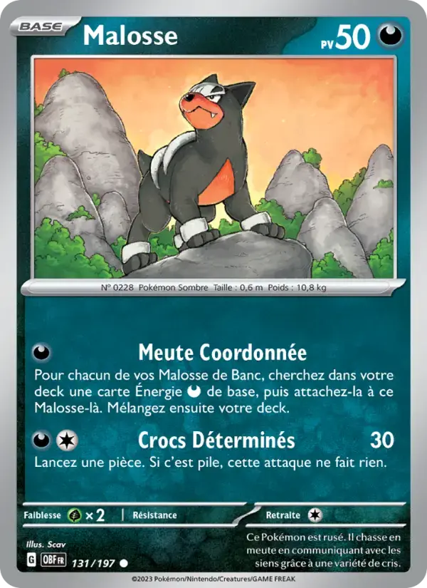 Carte Pokémon Malosse #131 — Flammes Obsidiennes