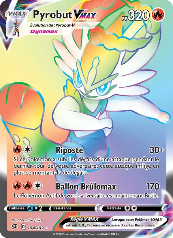 Carte Pokémon Pyrobut VMAX #194 — Clash des Rebelles