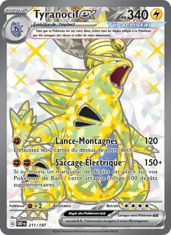 Carte Pokémon Tyranocif-ex #211 — Flammes Obsidiennes