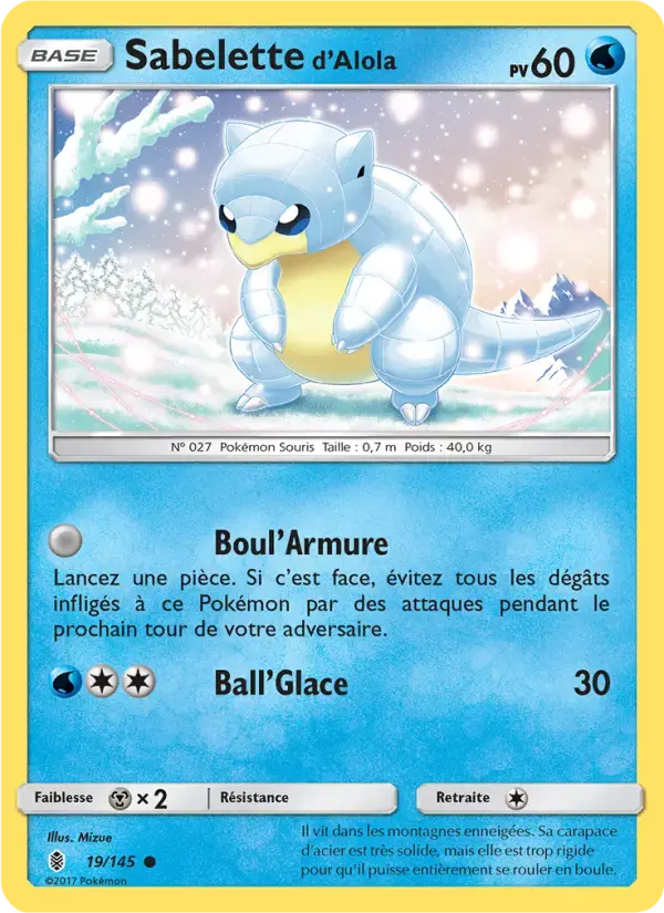 Carte Pokémon Sabelette d’Alola #19 — Gardiens Ascendants