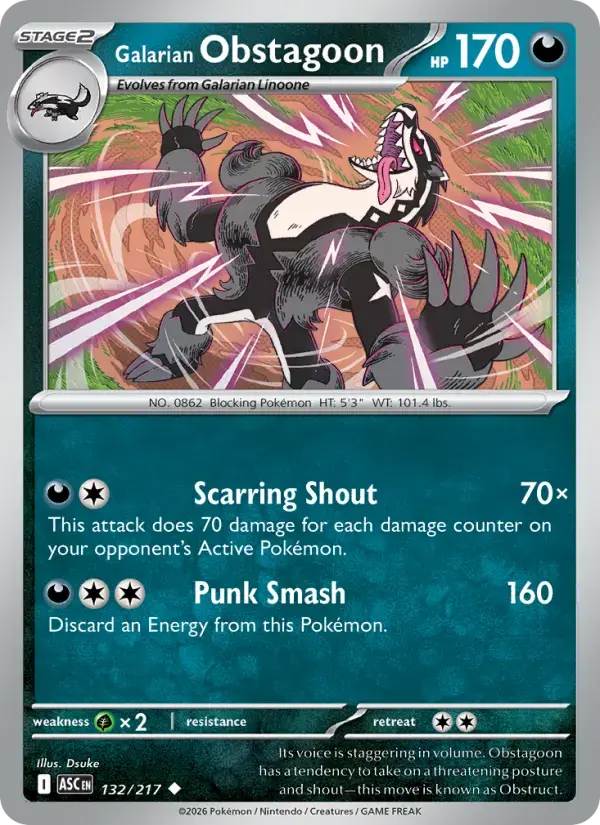 Galarian Obstagoon #132 — Ascended Heroes