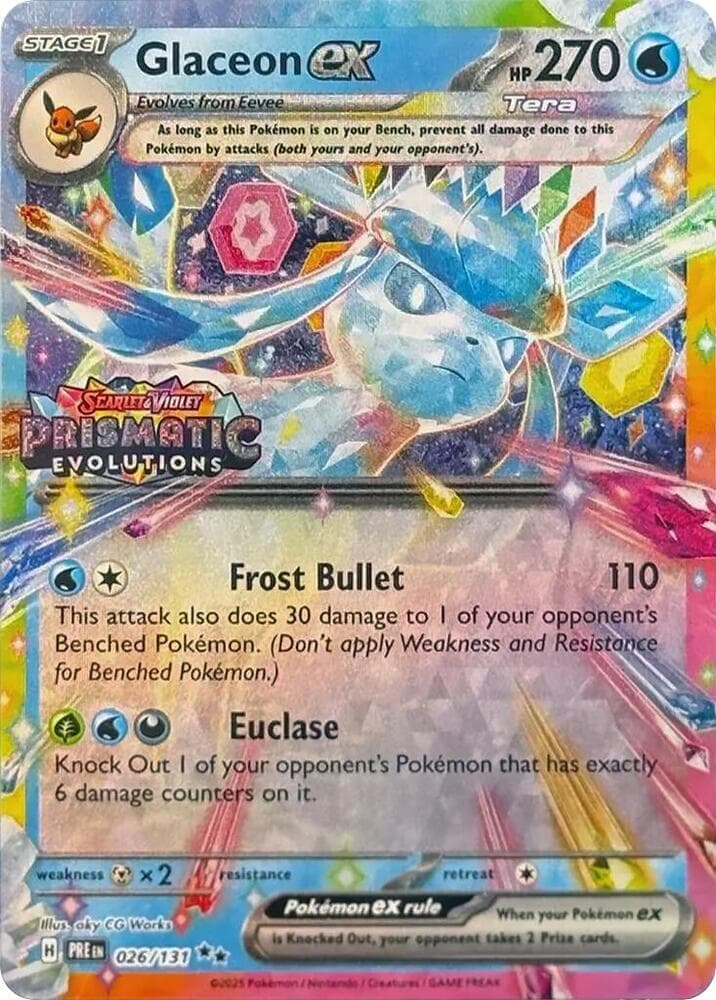 Glaceon ex #026 Stamp V1 — Prismatic Evolutions
