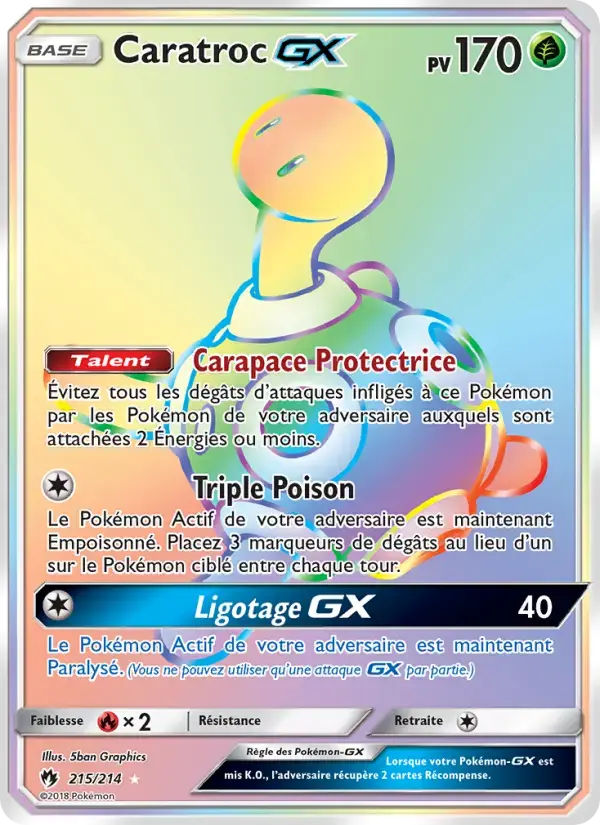 Carte Pokémon Caratroc GX #215 — Tonnerre Perdu