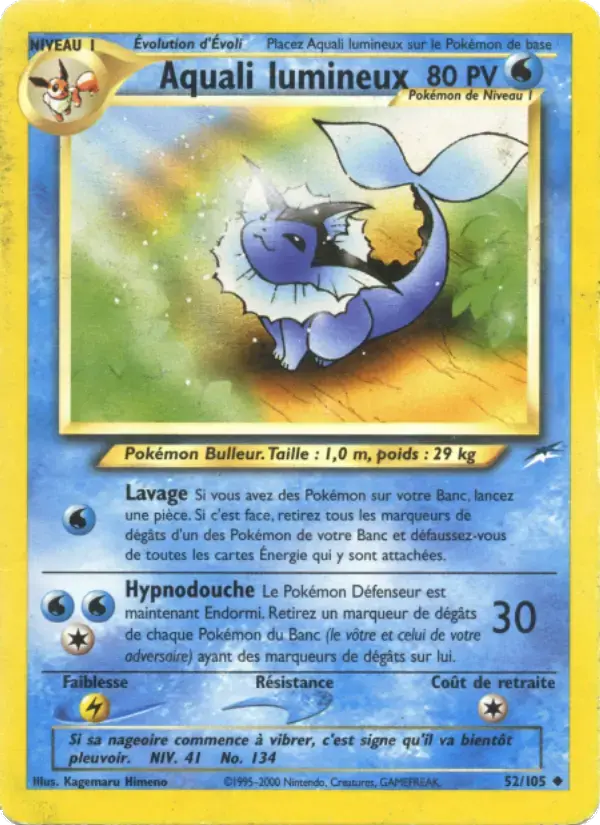Carte Pokémon Aquali lumineux #52 — Neo Destiny