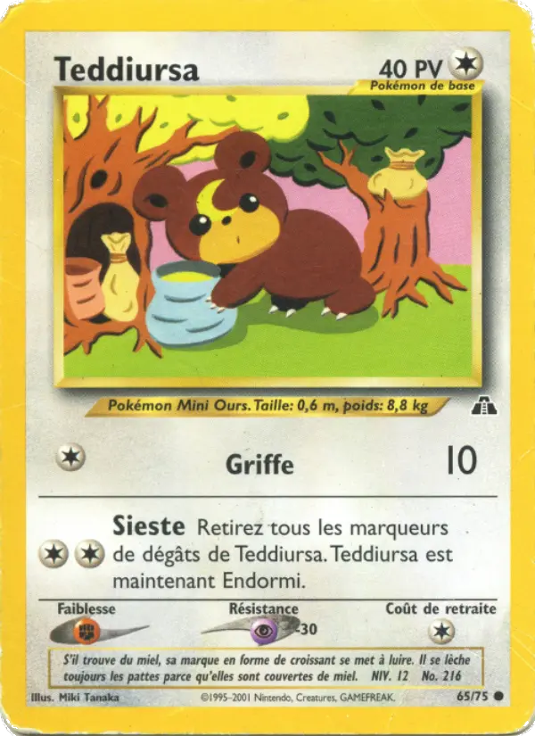 Carte Pokémon Teddiursa #65 — Neo Discovery