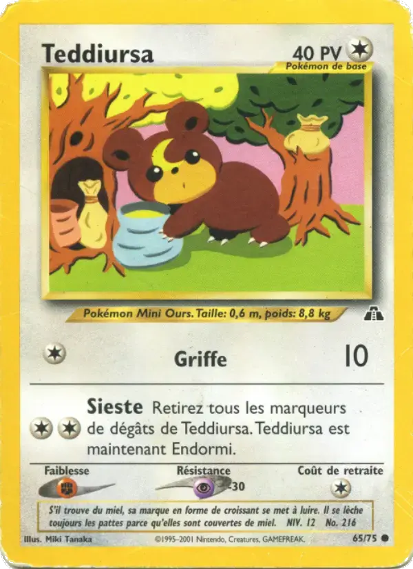 Carte Pokémon Teddiursa #65 — Neo Discovery