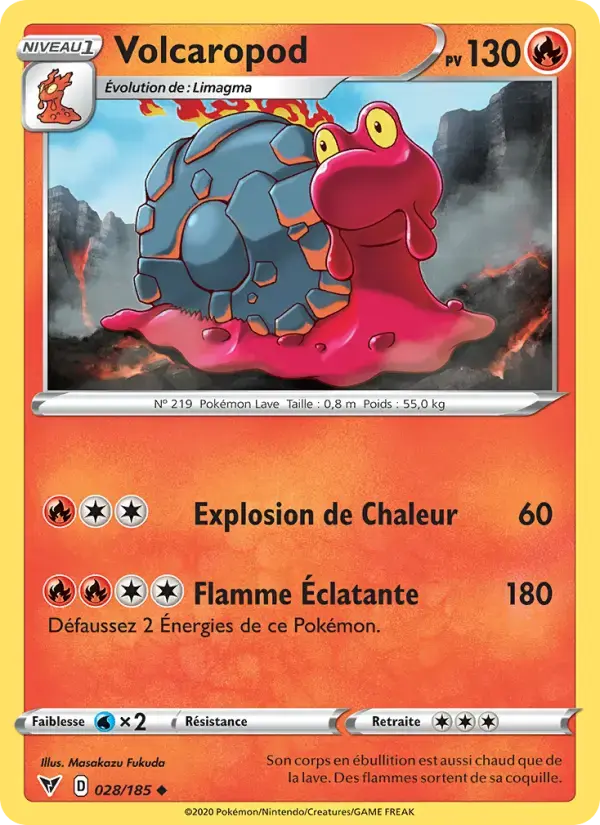 Carte Pokémon Volcaropod #28 — Voltage Éclatant