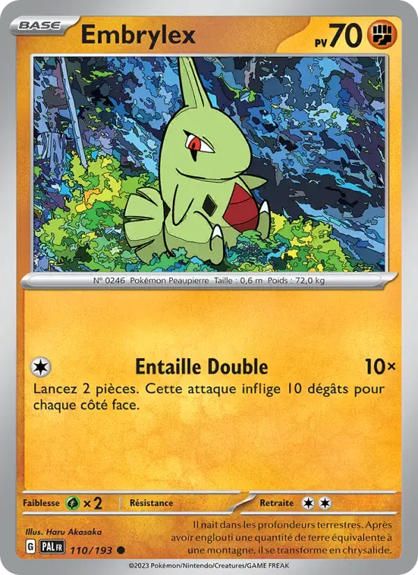 Carte Pokémon Embrylex #110 — Évolutions à Paldea