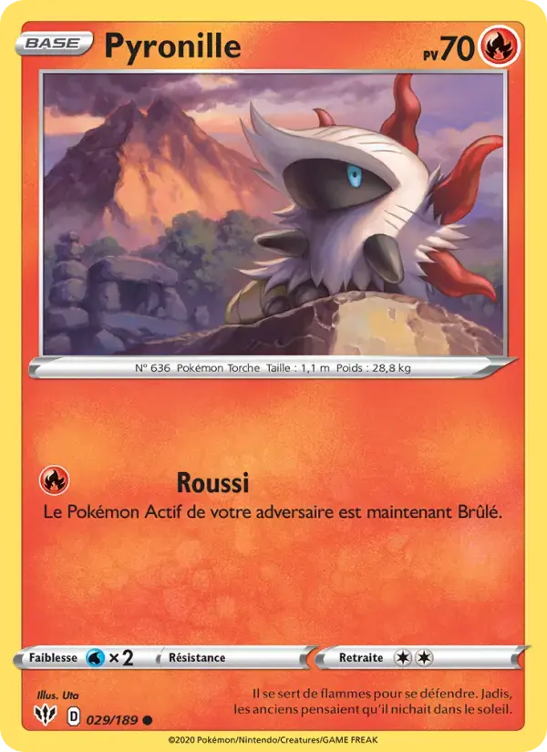 Carte Pokémon Pyronille #29 — Ténèbres Embrasées