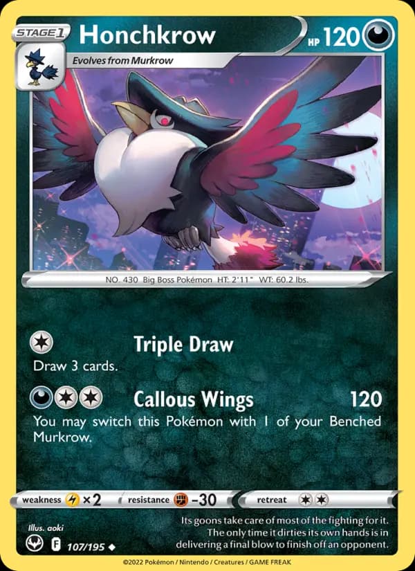 Honchkrow #107 — Silver Tempest