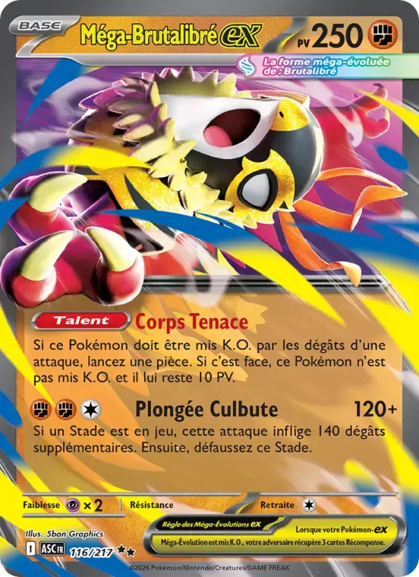 Carte Pokémon Méga-Brutalibré-ex #116 — Héros Transcendants