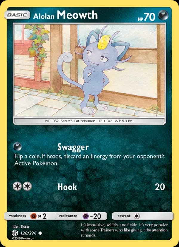 Alolan Meowth #128 — Cosmic Eclipse