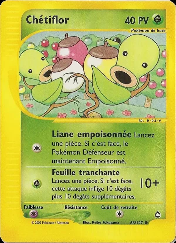 Carte Pokémon Chétiflor #68 — Aquapolis