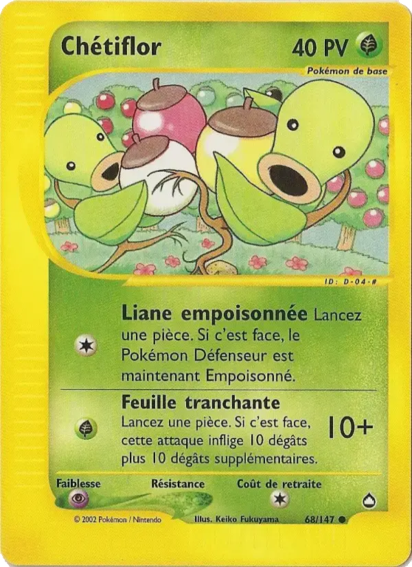 Carte Pokémon Chétiflor #68 — Aquapolis