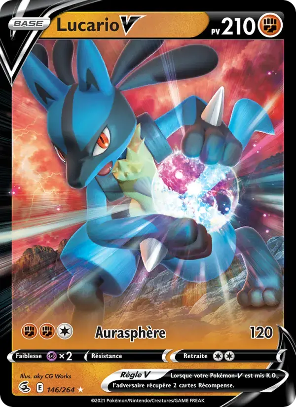 Carte Pokémon Lucario V #146 — Poing de Fusion