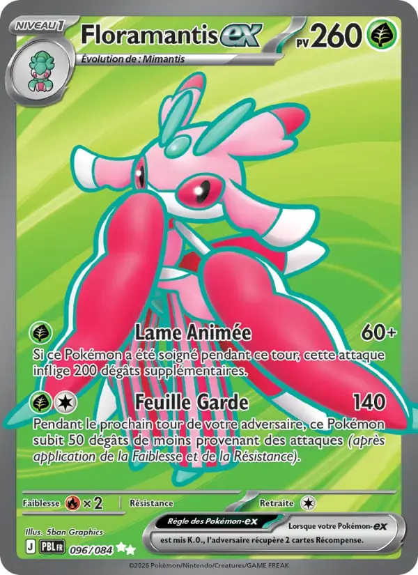 Carte Pokémon Floramantis-ex #096 — Nuit Noire