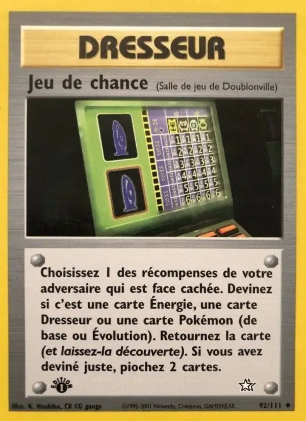 Carte Pokémon Jeu de chance #92 — Neo Genesis
