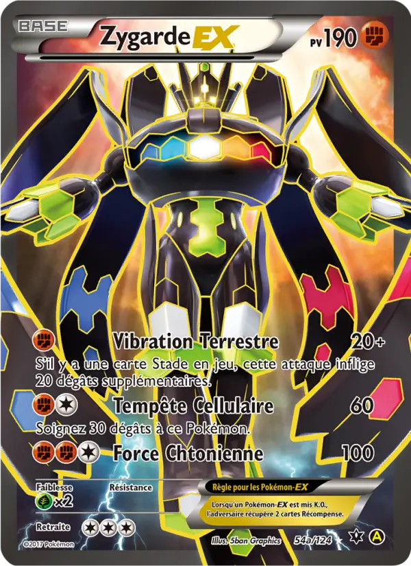 Carte Pokémon Zygarde EX #54a — Impact des Destins