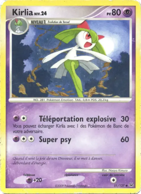 Carte Pokémon Kirlia #51 — Platine