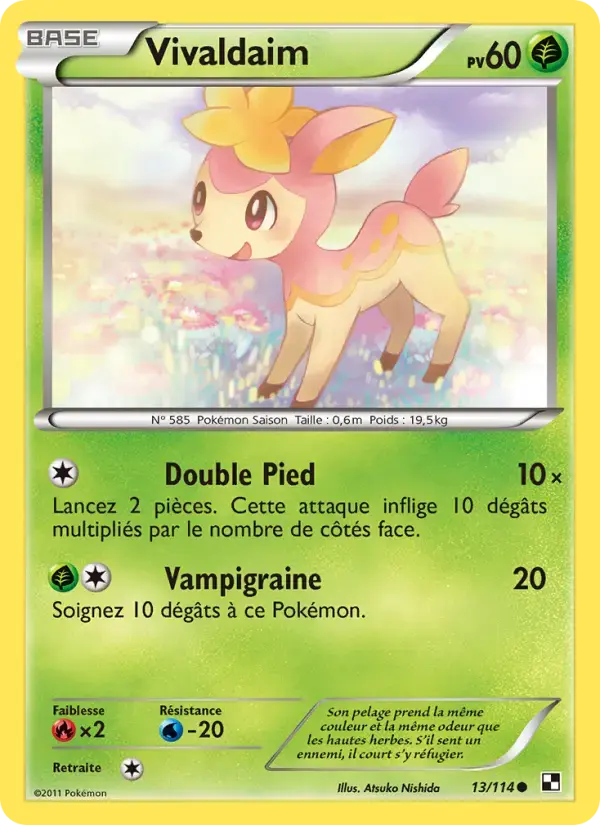 Carte Pokémon Vivaldaim #13 — Noir et Blanc