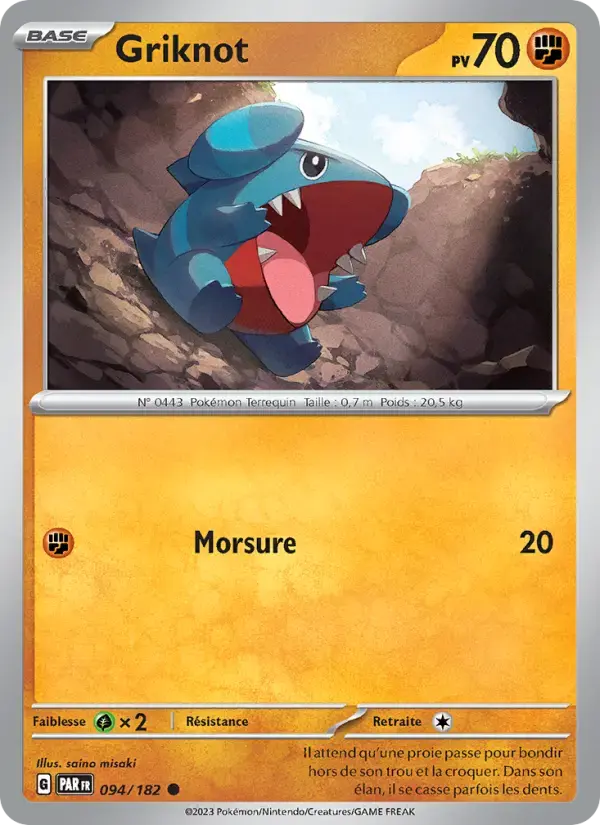 Carte Pokémon Griknot #094 — Faille Paradoxe