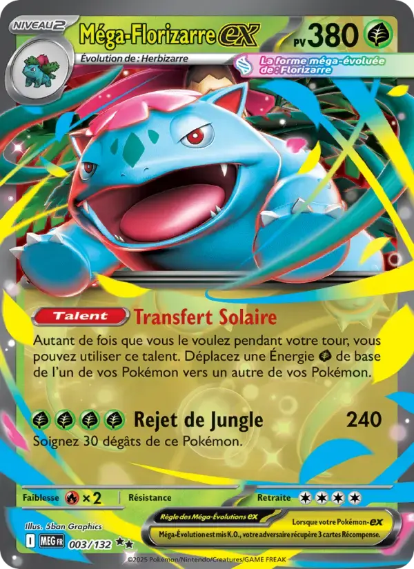 Carte Pokémon Méga-Florizarre-ex #003 — Méga-Évolution